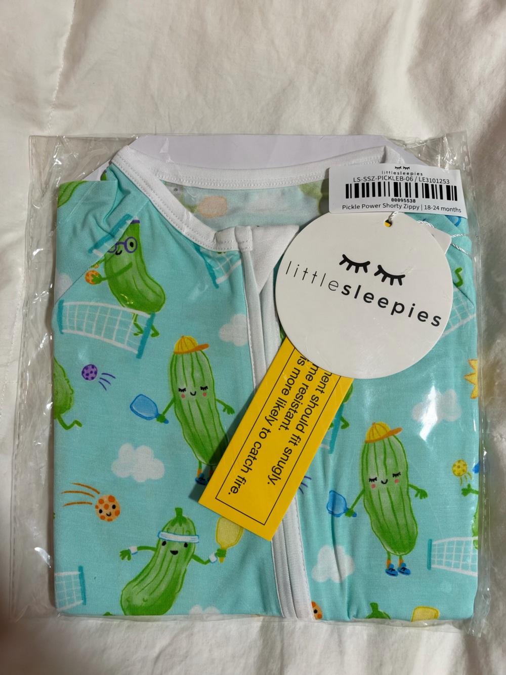Little Sleepies Aqua Green Pickle Print Shorty